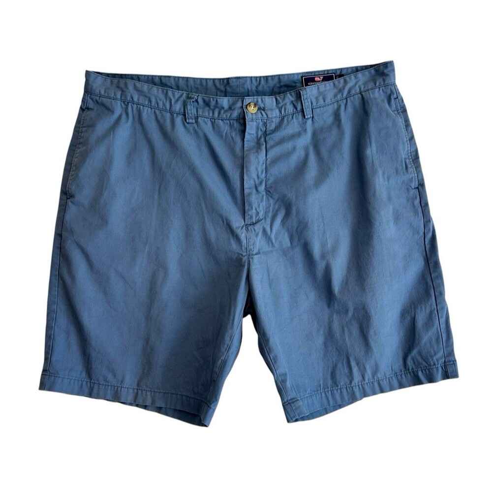Vineyard Vines Chino Shorts Mens 42 Blue 9" Inseam Flat Front Cotton Casual